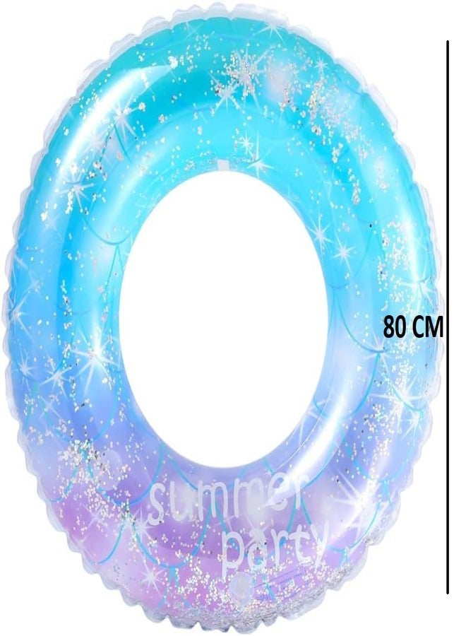 Drofail عوامة سباحة قابلة للنفخ من دروفيل، حلقات عائمة للسباحة على الشاطئ وفي حمام السباحة، لعبة عائمة للأطفال، متعددة الألوان (حفلة صيفية، 80 سم) - Image 2